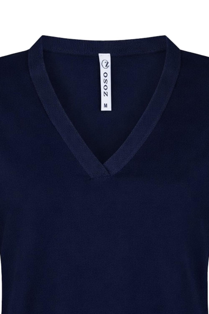 Zoso blauwe dames t-shirt | Close up