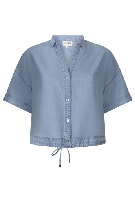 Zoso blauwe dames blouse | Vooraanzicht