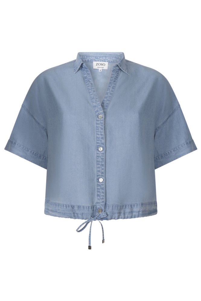Zoso blauwe dames blouse | Vooraanzicht
