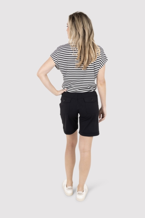 Zoso zwarte dames t-shirt | Model achteraanzicht