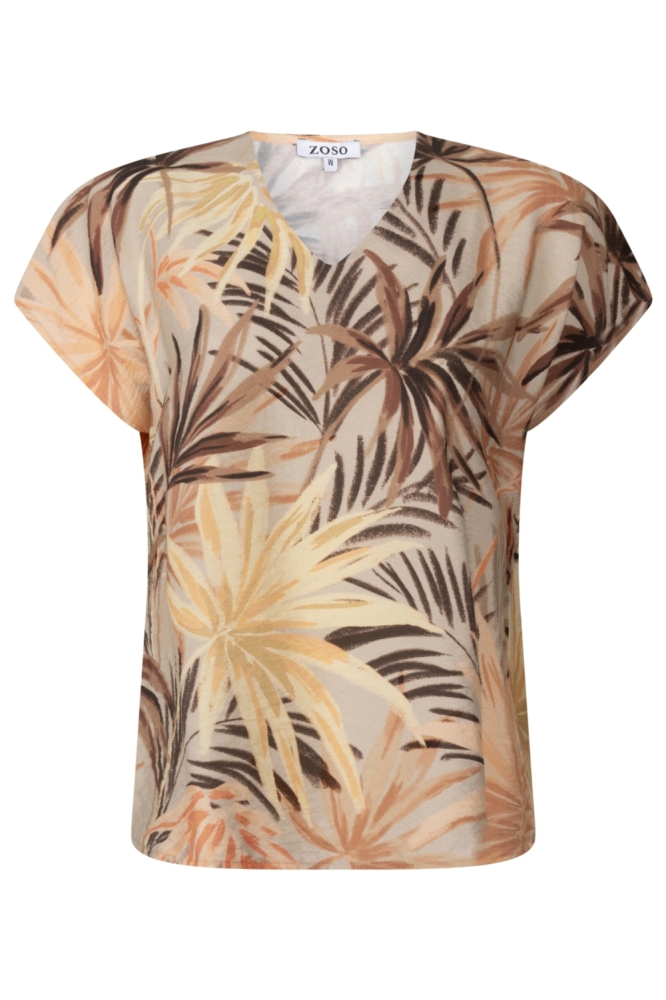 Zoso zand dames t-shirt | Vooraanzicht