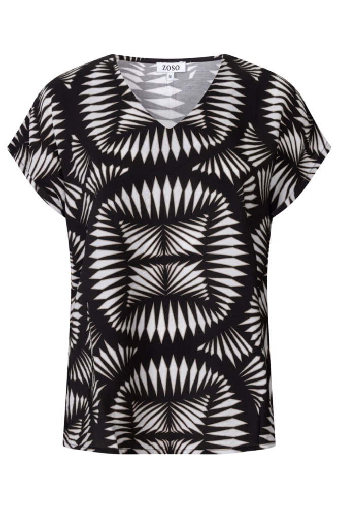 Zoso zwarte dames t-shirt | Vooraanzicht
