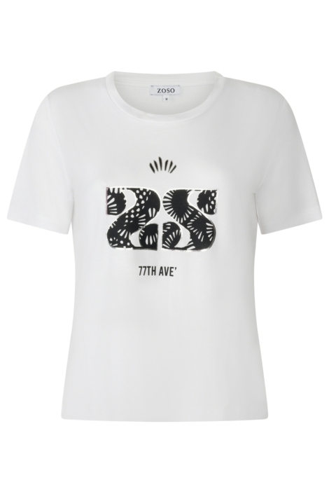 Zoso witte dames t-shirt | Vooraanzicht