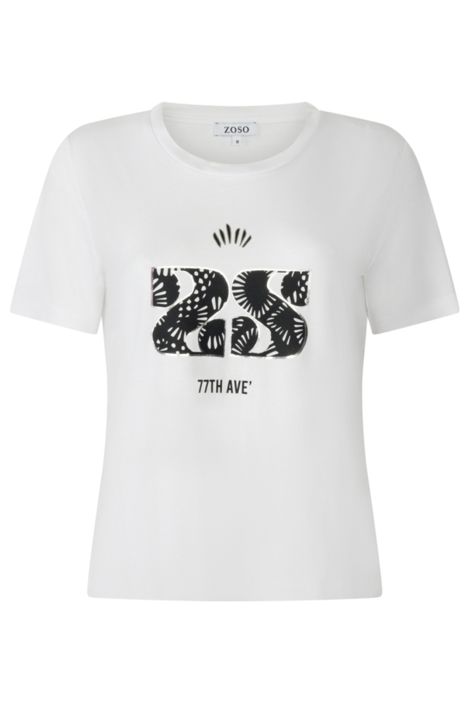 Zoso witte dames t-shirt | Vooraanzicht