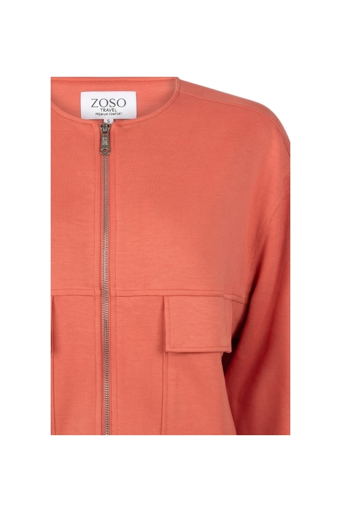 Zoso oranje dames vest | Close up