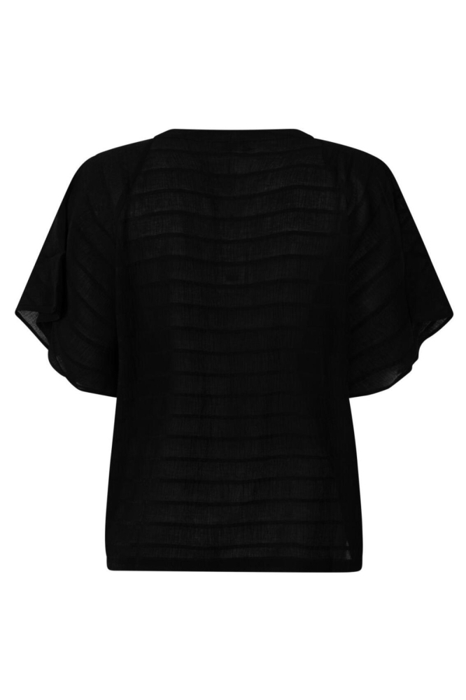 Zoso zwarte dames blouse | Achteraanzicht