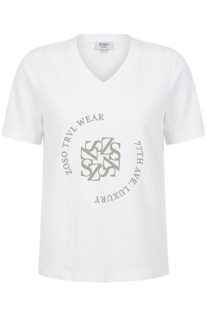 Zoso witte dames t-shirt | Vooraanzicht