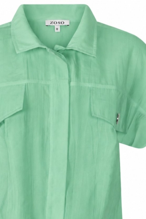 Zoso groene dames blouse | Close up