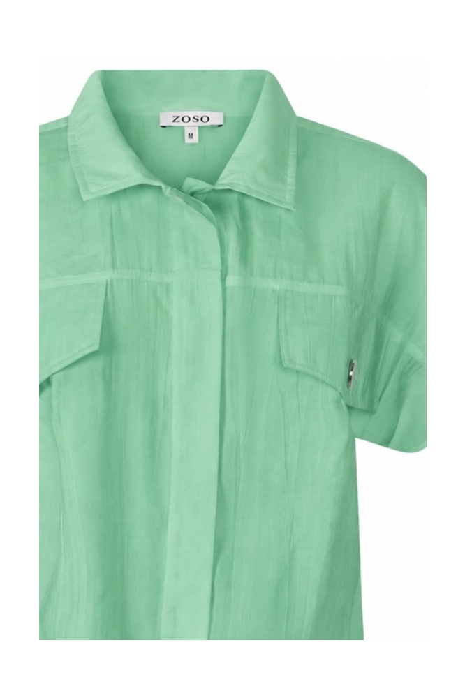 Zoso groene dames blouse | Close up