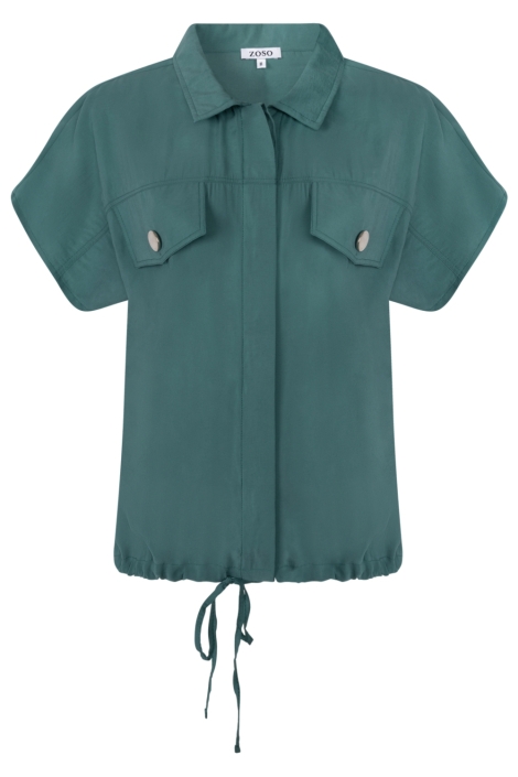 Zoso groene dames blouse | Vooraanzicht