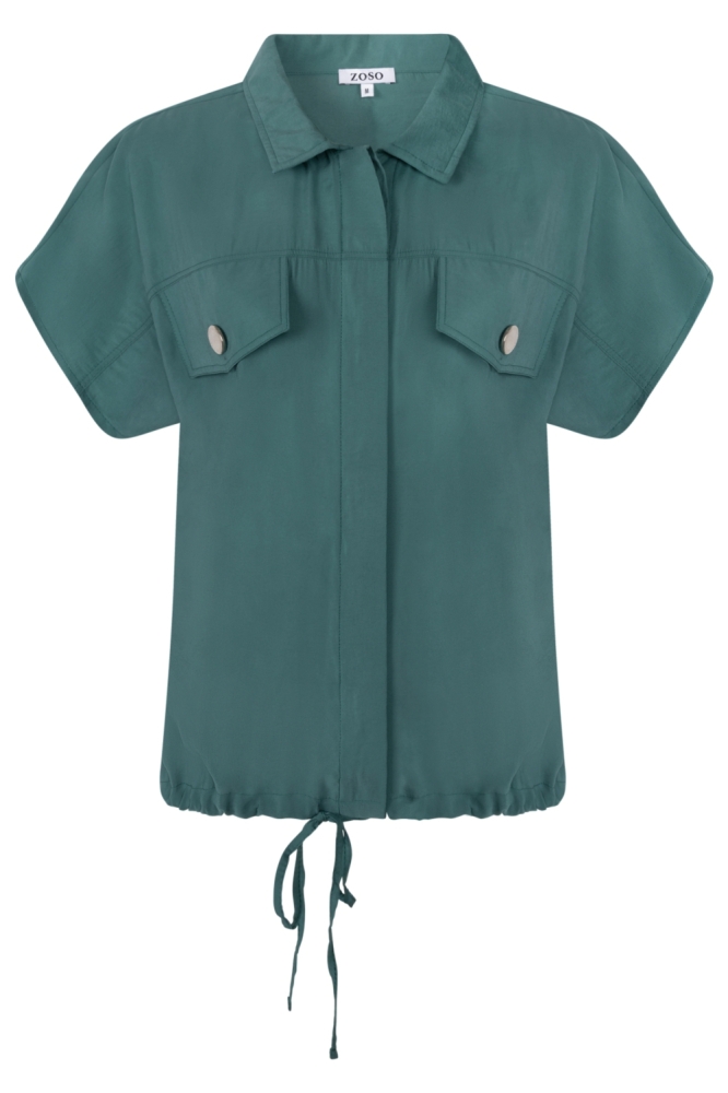Zoso groene dames blouse | Vooraanzicht