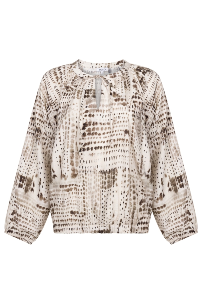 Zoso beige dames blouse | Vooraanzicht