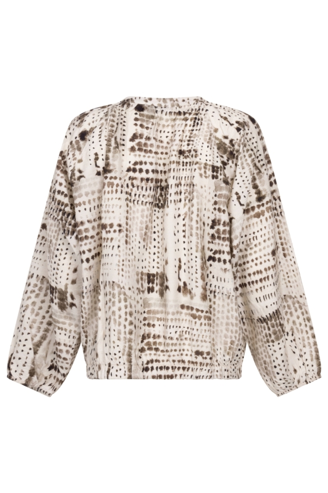 Zoso beige dames blouse | Achteraanzicht