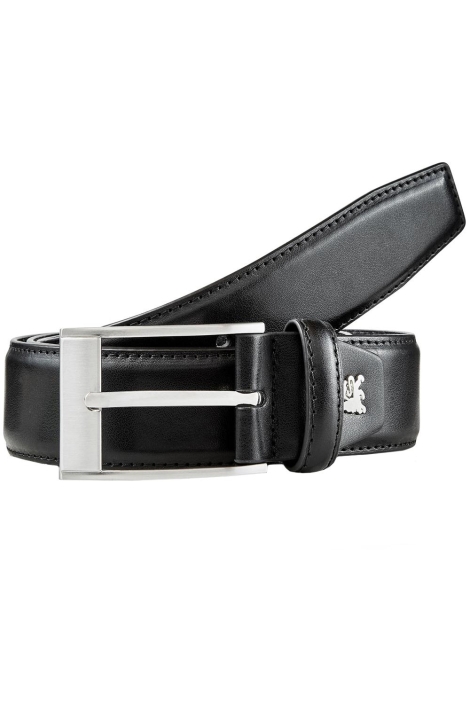 Lerros zwarte heren riem | Vooraanzicht