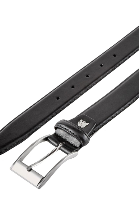 Lerros zwarte heren riem | Close up