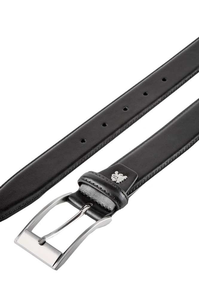 Lerros zwarte heren riem | Close up