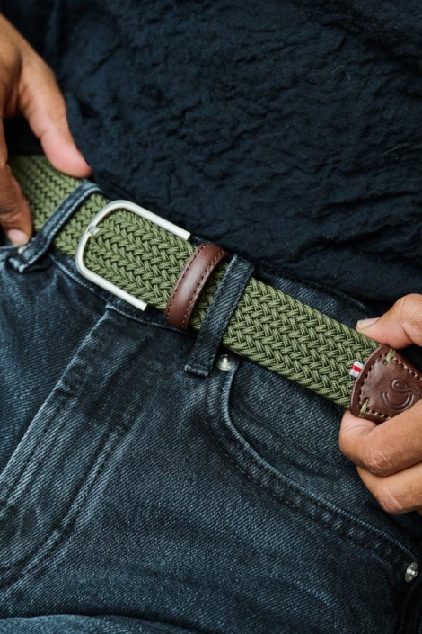 La Boucle groene heren riem | Close up