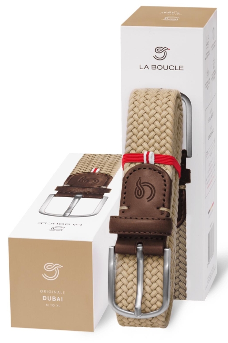 La Boucle beige heren riem | Vooraanzicht