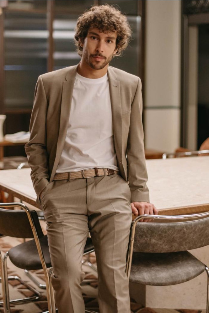 La Boucle beige heren riem | Model