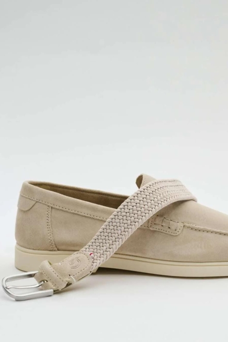 La Boucle beige heren riem | Model vooraanzicht