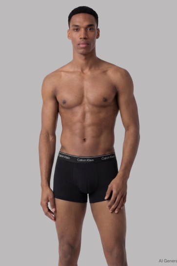 Calvin Klein Ondergoed RELAXED FIT TRUNK 3PK LV00NB4286 3ZG BLACK W/BLACK WB/BLACK W/FEEL THE