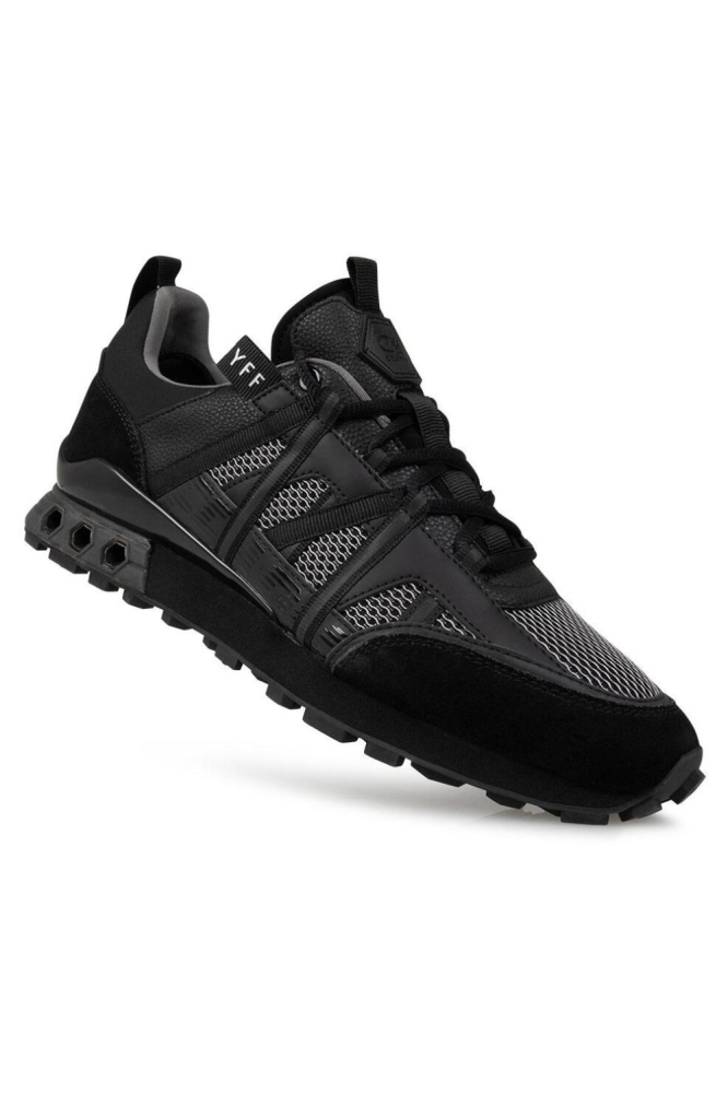 Cruyff zwarte heren sneaker | Zijaanzicht