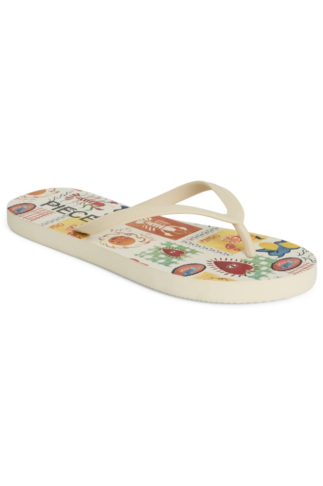 Pieces beige dames slipper | Vooraanzicht