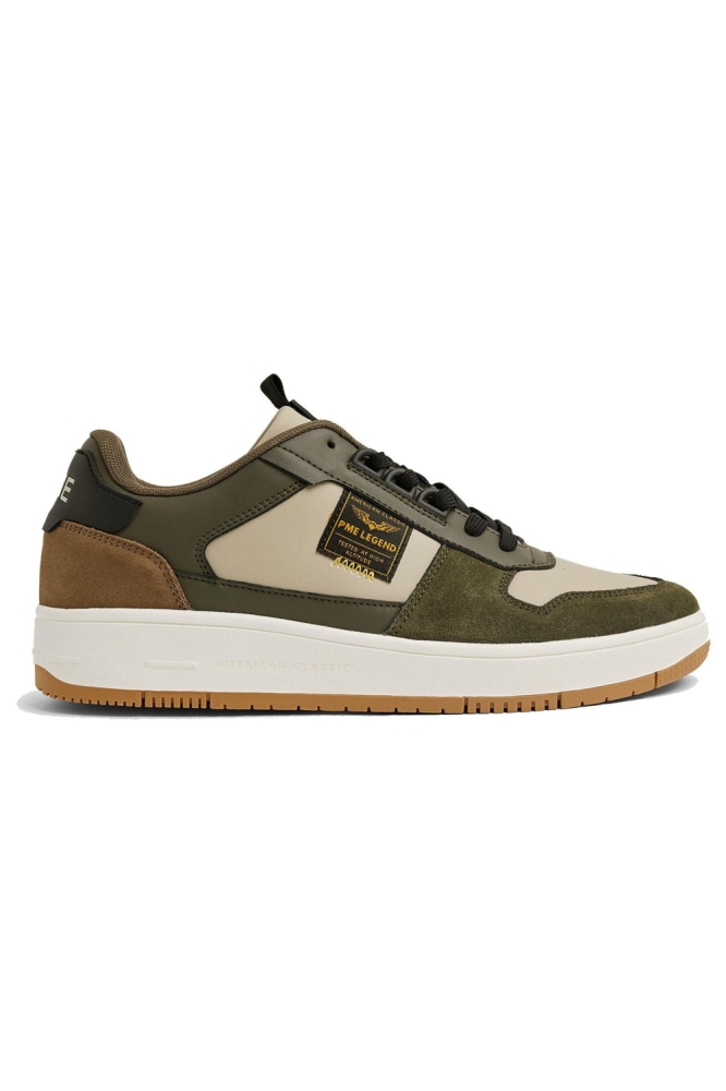 PME legend groene heren sneaker | Zijaanzicht