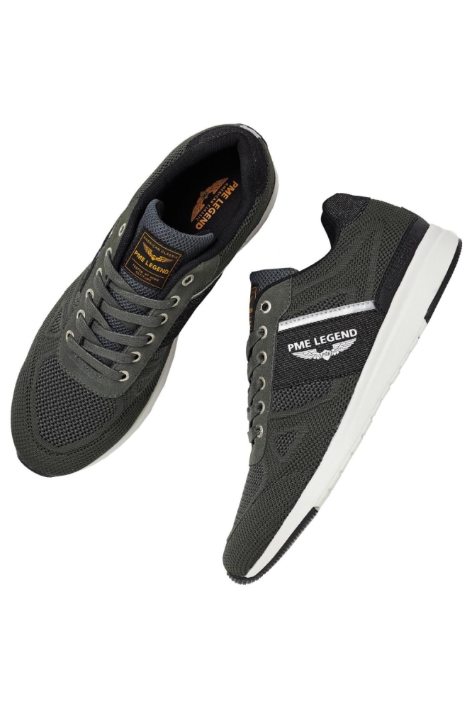 PME legend groene heren sneaker | Zijaanzicht