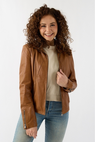 Donders Jas LEATHER JACKET 57497 4 Cognac