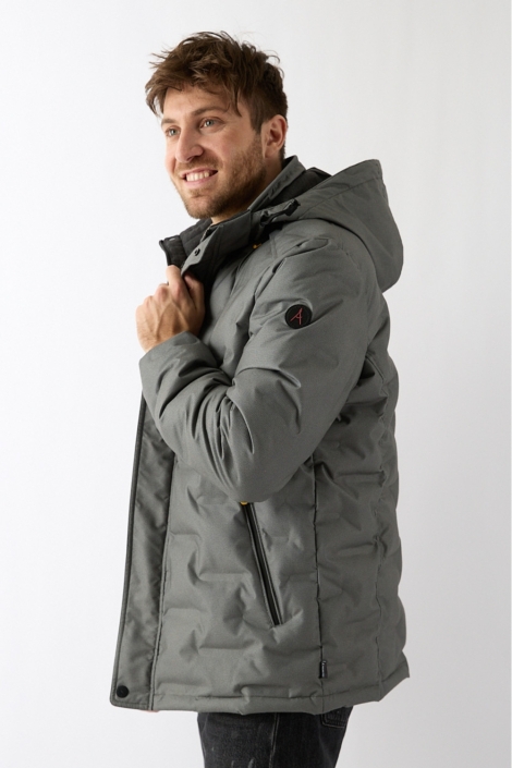 Donders groene heren jas | Model zijaanzicht