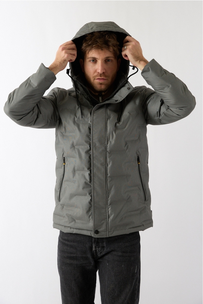 Donders groene heren jas | Model vooraanzicht