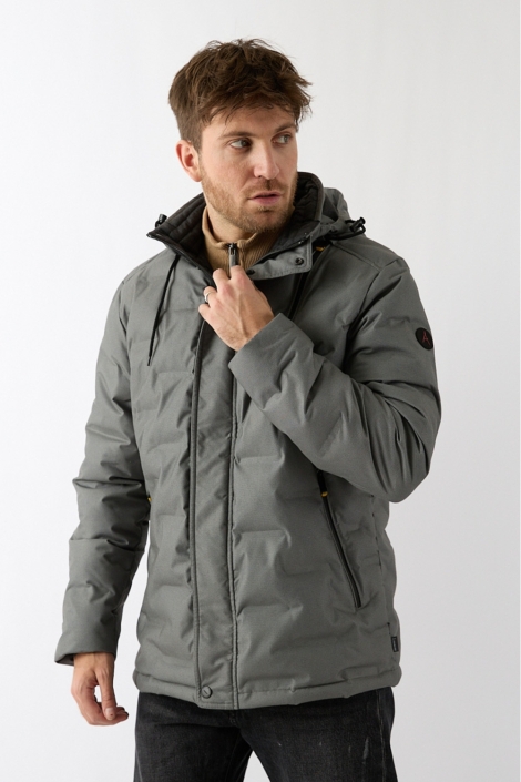 Donders groene heren jas | Model vooraanzicht