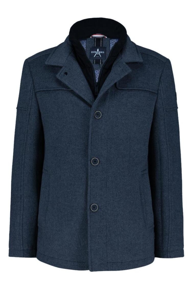 Donders blauwe heren jas | Vooraanzicht