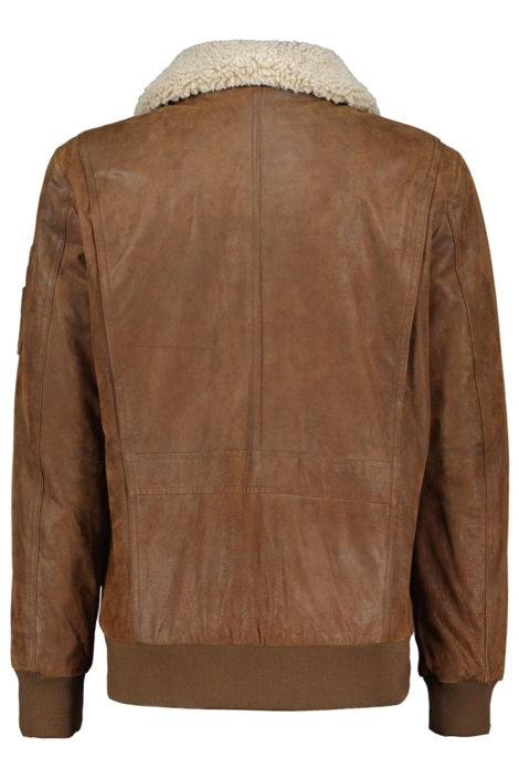 Donders camel heren leren jas | Achteraanzicht