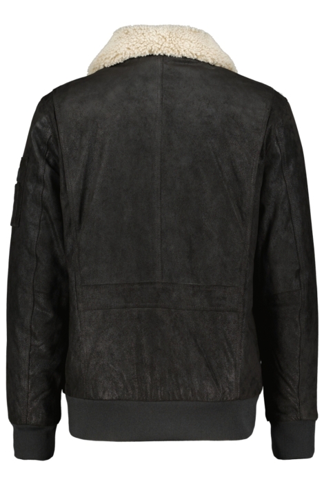 Donders bruine heren leren jas | Achteraanzicht