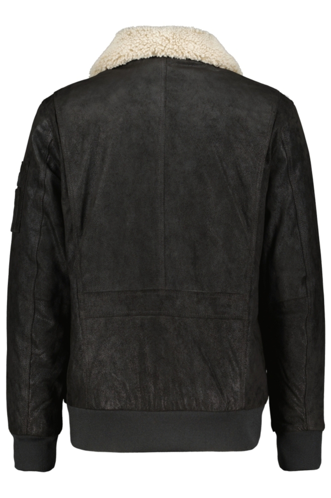 Donders bruine heren leren jas | Achteraanzicht