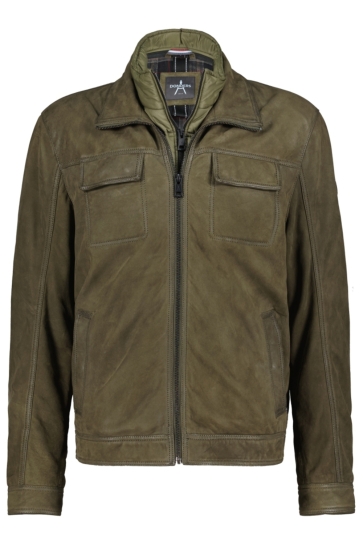 Donders Jas LEATHER JACKET 52693 GREEN OLIVE