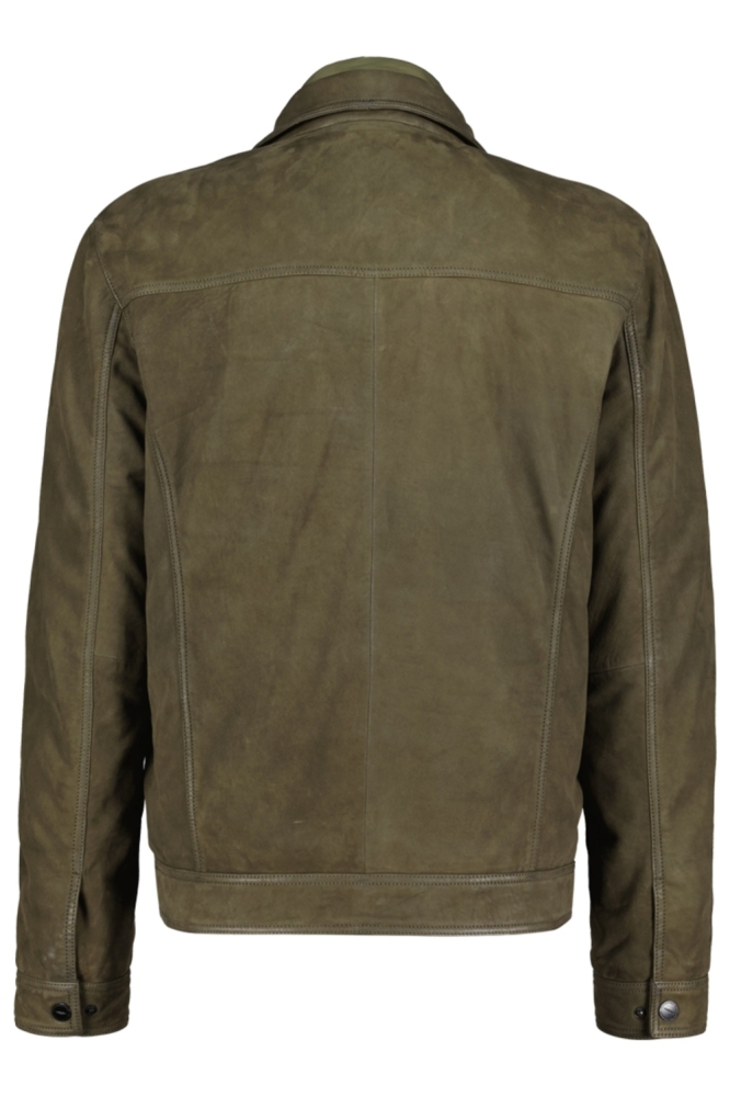 Donders groene heren jas | Achteraanzicht