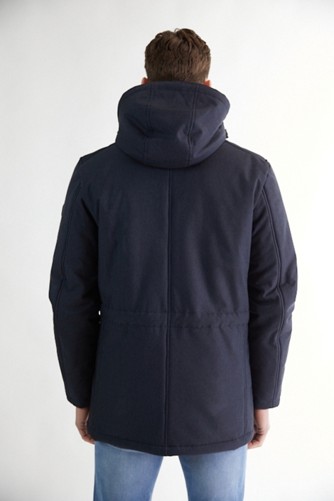 Donders blauwe heren jas | Model achteraanzicht