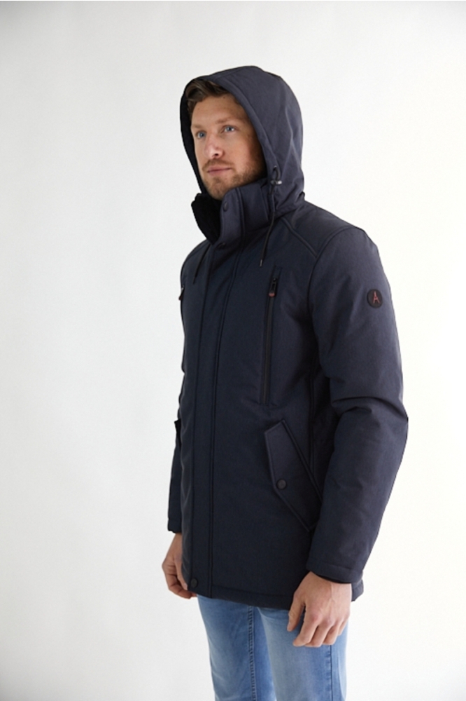 Donders blauwe heren jas | Model zijaanzicht