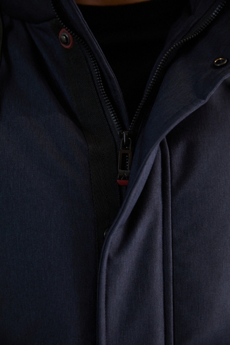 Donders blauwe heren jas | Close up