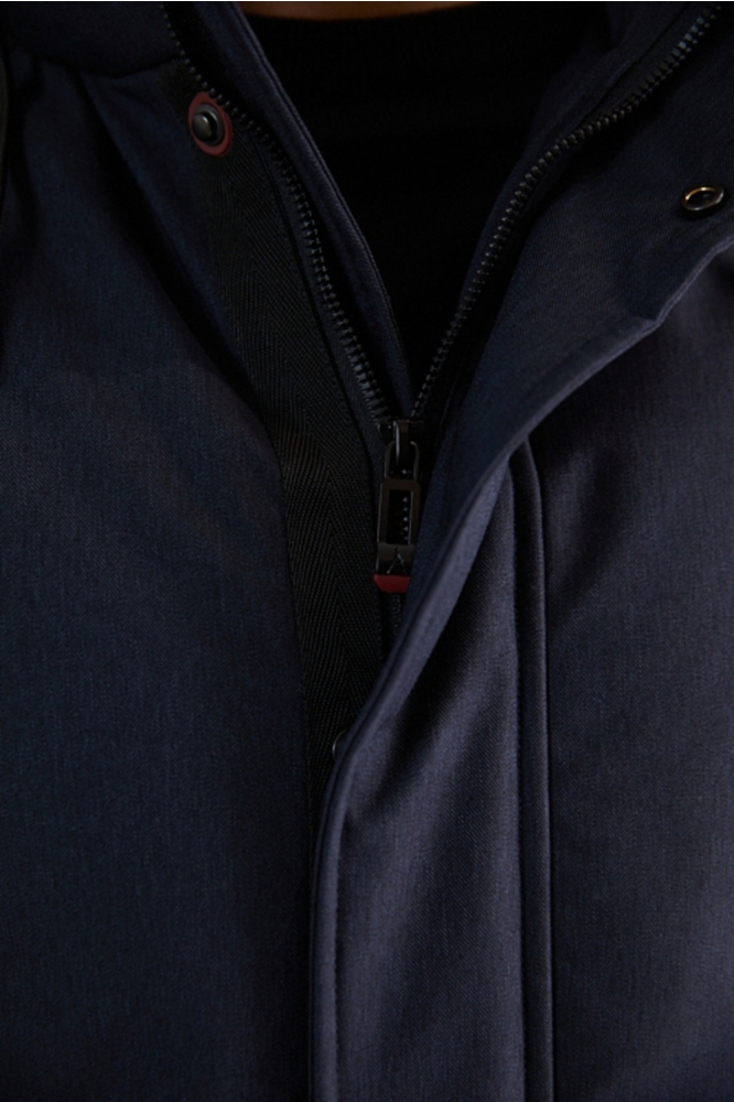 Donders blauwe heren jas | Close up