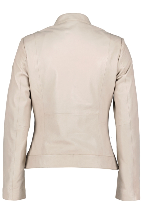 Donders witte dames leren jas | Achteraanzicht