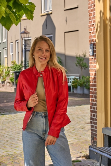 Donders leather jacket Rood