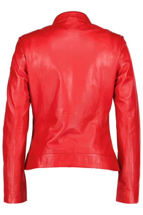 Donders rode dames leren jas | Achteraanzicht