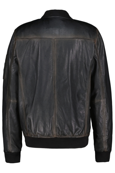 Donders bruine heren leren jas | Achteraanzicht