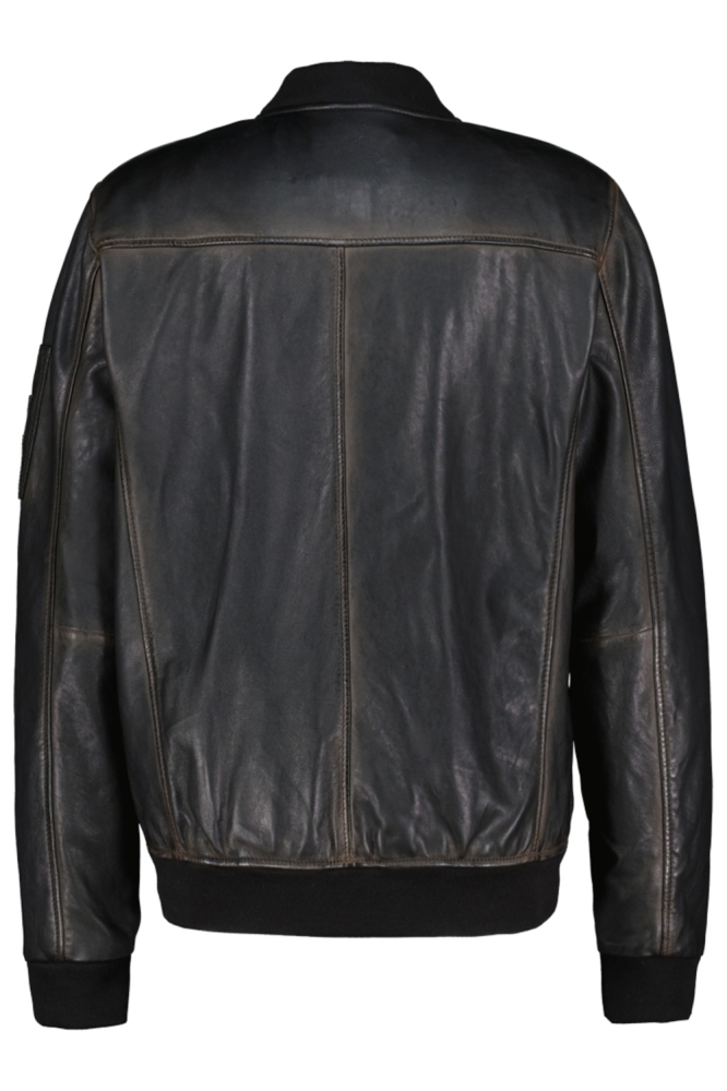 Donders bruine heren leren jas | Achteraanzicht