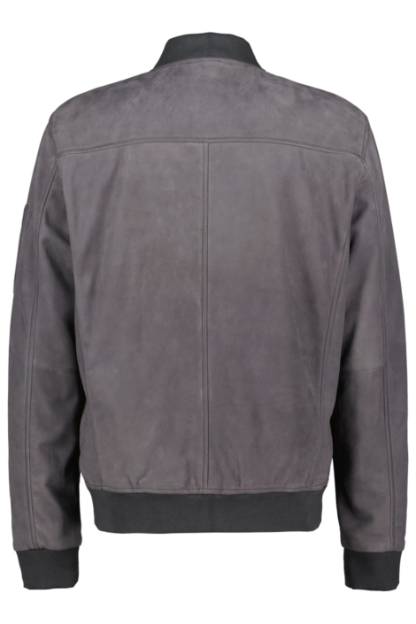 Donders grijze heren leren jas | Achteraanzicht