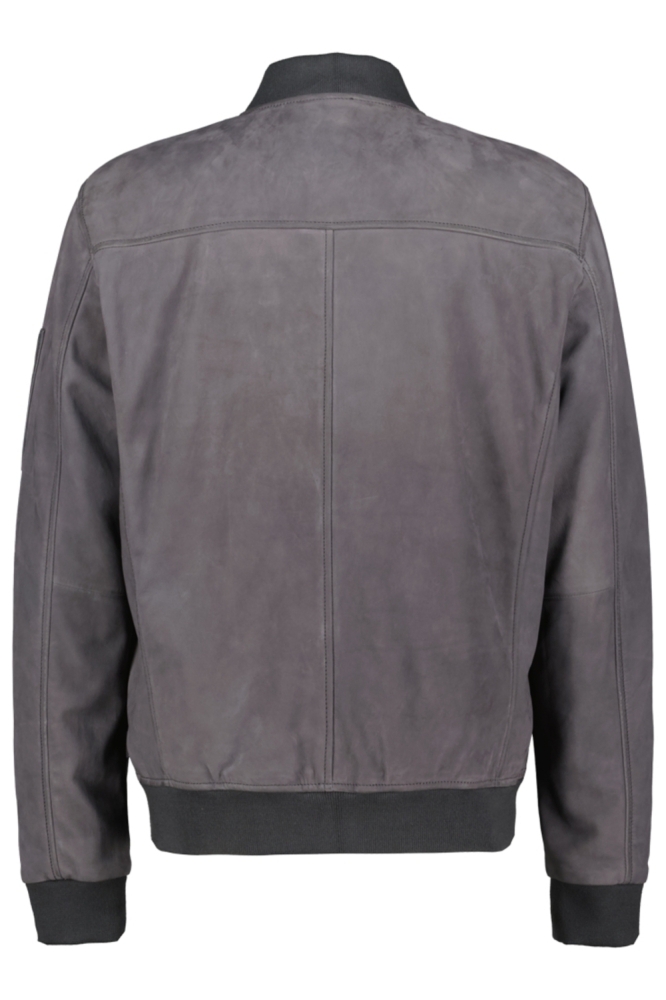 Donders grijze heren leren jas | Achteraanzicht